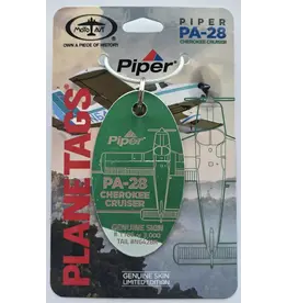 Plane Tag Piper PA-28 Cherokee Green/White