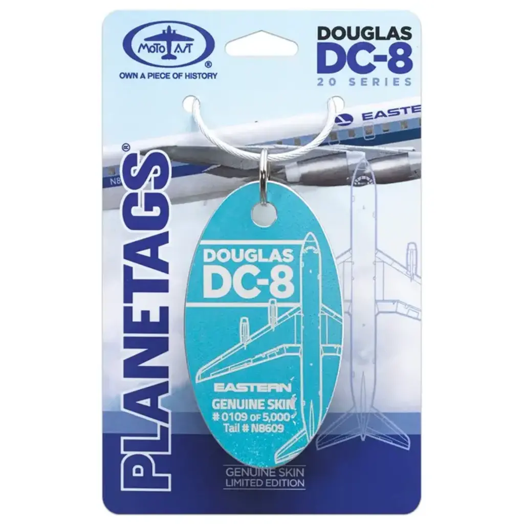Plane Tag Eastern DC-8 Light Blue