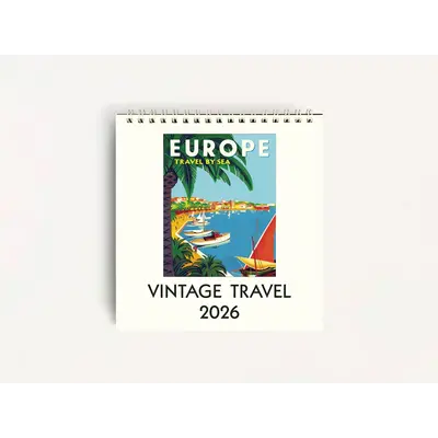 WHCV- Vintage Travel 2026 Desk Calendar