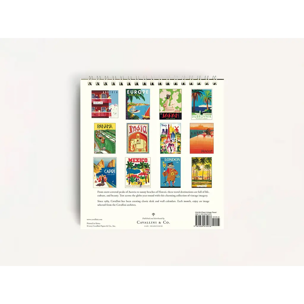 WHCV- Vintage Travel 2026 Desk Calendar