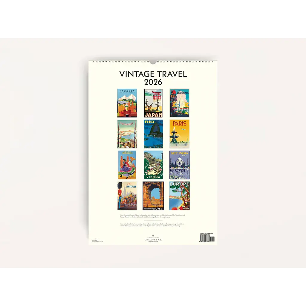 WHCV- Vintage Travel 2026 Wall Calendar