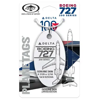 Plane Tag Delta B727-247 White