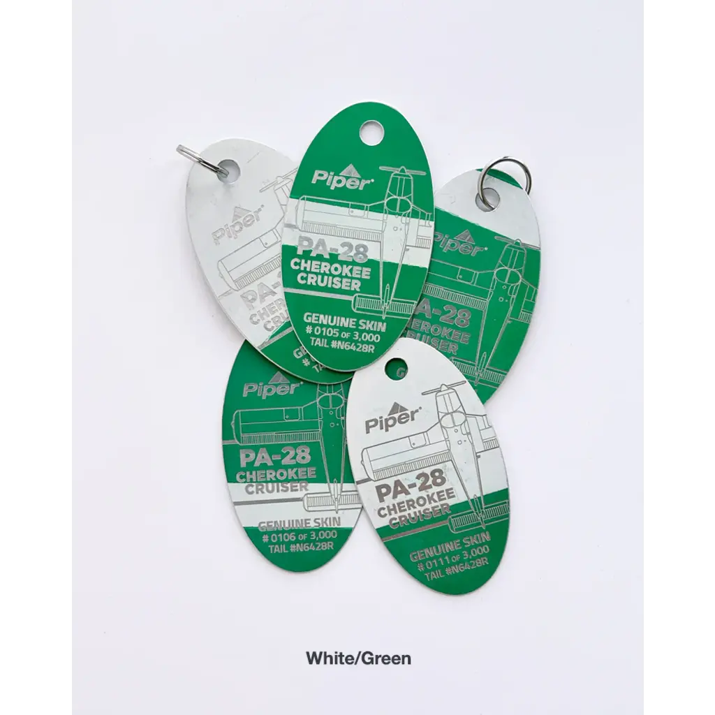 Plane Tag Piper PA-28 Cherokee Green/White