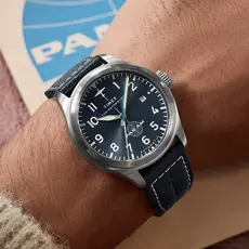 WH1TX- Timex Pan Am Waterbury Auto Blue Dial Blue Strap Watch