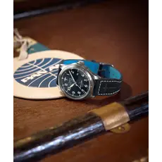 WH1TX- Timex Pan Am Waterbury Auto Blue Dial Blue Strap Watch