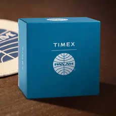 WH1TX- Timex Pan Am Waterbury Chrono Silver Dial Brown Strap Watch