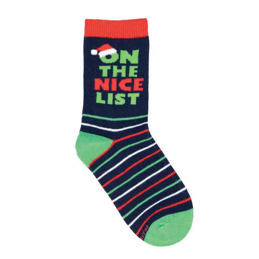 XMAS The Nice List Kids Christmas Socks