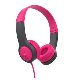 WHJLB- JBuddies Folding On-Ear Kids Wired Headphones Pink/Grey