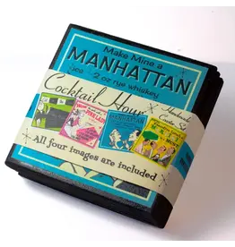 WHCR- Retro Cocktail Hour Recipe Coaster Set