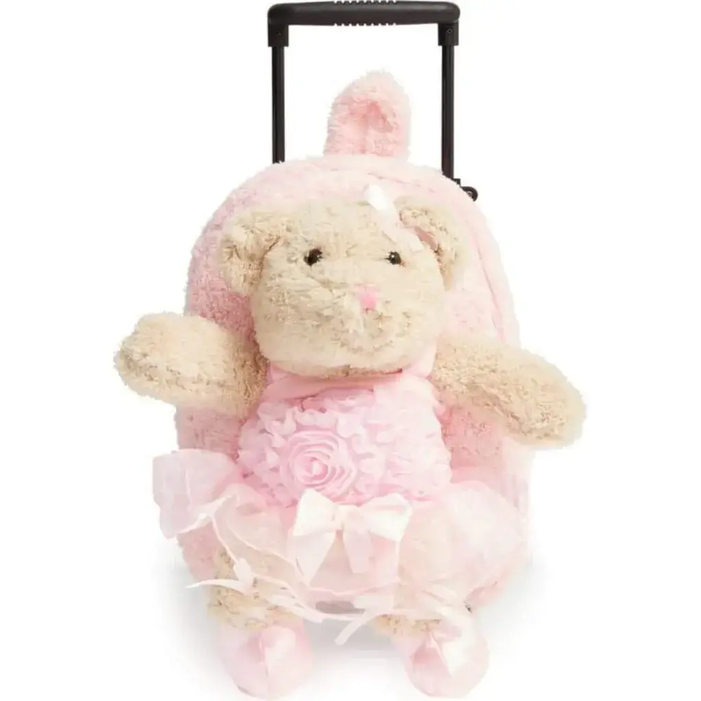Ballerina Bear Pink Rolling Backpack