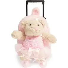 Ballerina Bear Pink Rolling Backpack
