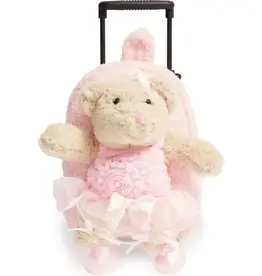 Ballerina Bear Pink Rolling Backpack