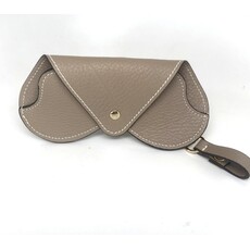 WHRF Italian Leather Glasses Case with Carabiner-Sabbia