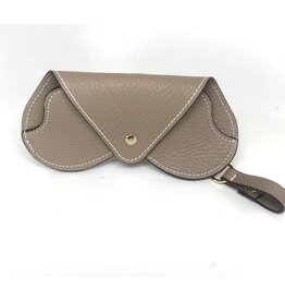 WHRF Italian Leather Glasses Case with Carabiner-Sabbia