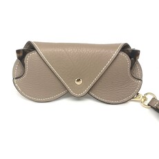 WHRF Italian Leather Glasses Case with Carabiner-Sabbia