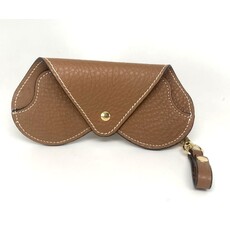 WHRF Italian Leather Glasses Case with Carabiner-Marrone