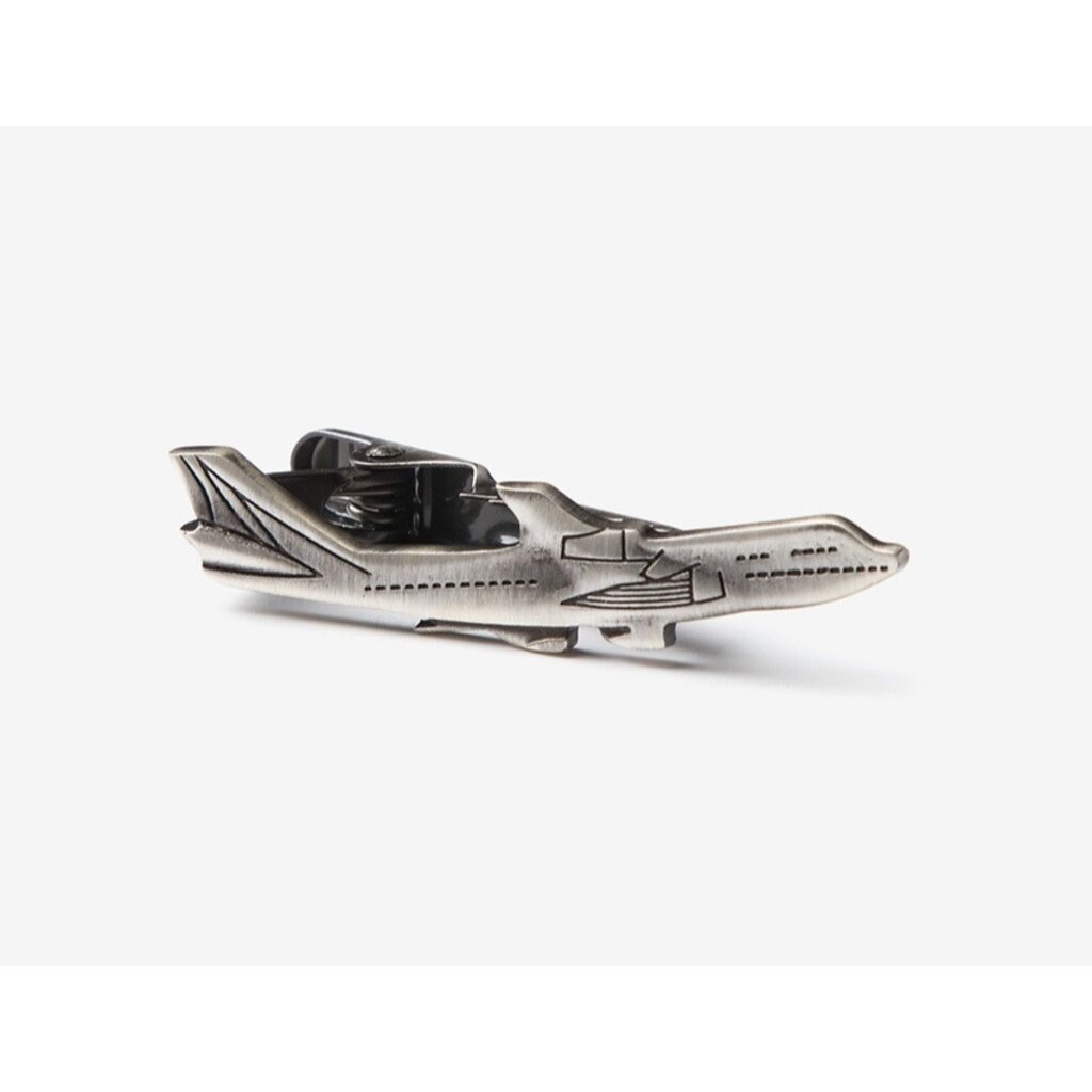 WHAN- Just Plane Crazy -Antiqued Silver Tiebar