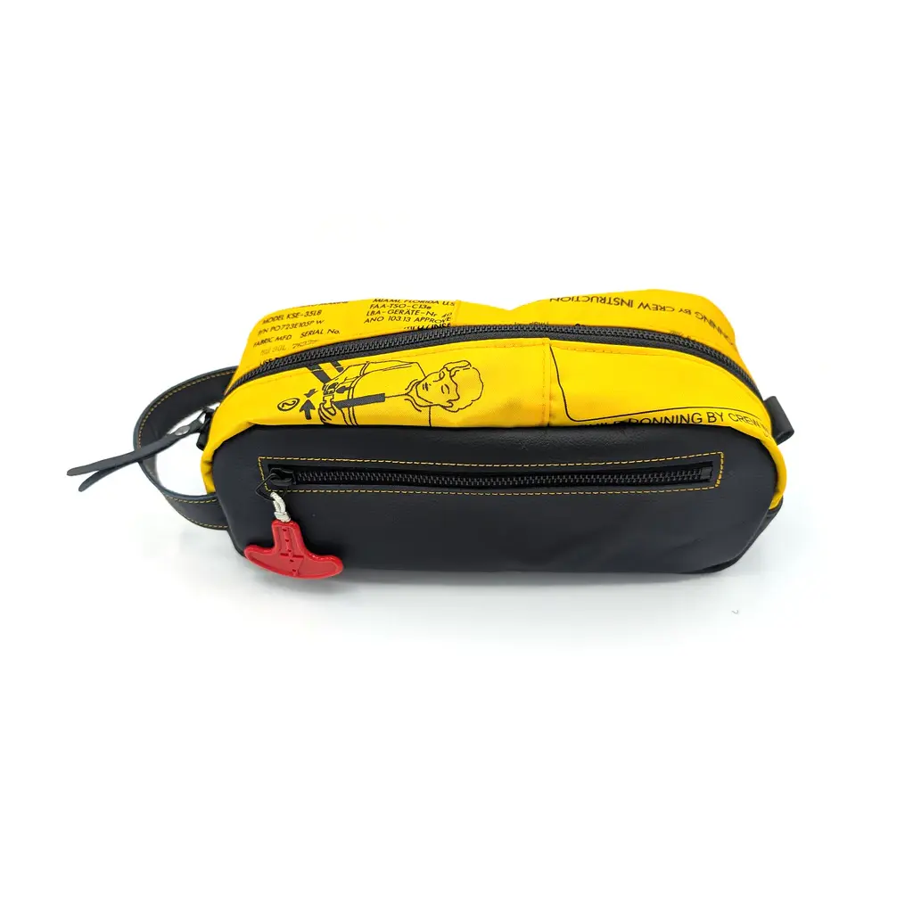 WH1MACL- Aircraft Life Jacket Toiletry Bag with Leather
