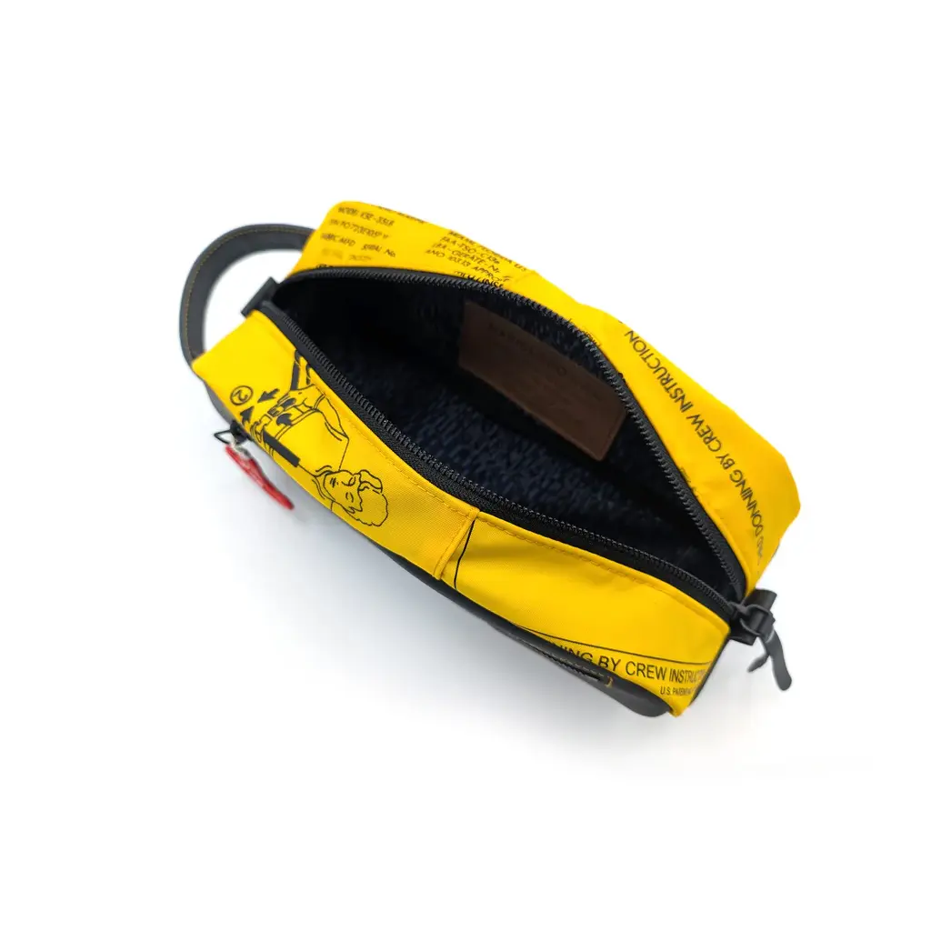 WHMACL- Aircraft Life Jacket Toiletry Bag with Leather