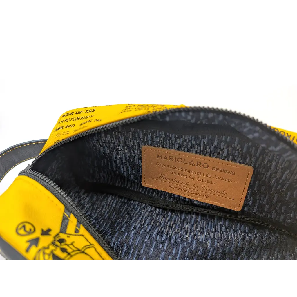 WHMACL- Aircraft Life Jacket Toiletry Bag with Leather