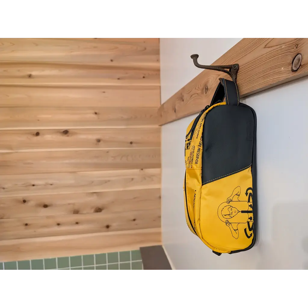 WH1MACL- Aircraft Life Jacket Toiletry Bag with Leather