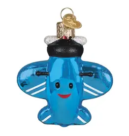 WHOWC- Old World Christmas Misfit Plane Ornament