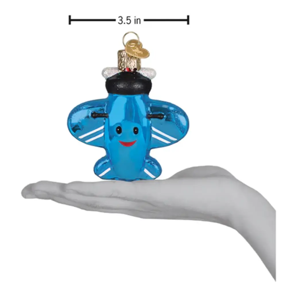 WHOWC- Old World Christmas Misfit Plane Ornament