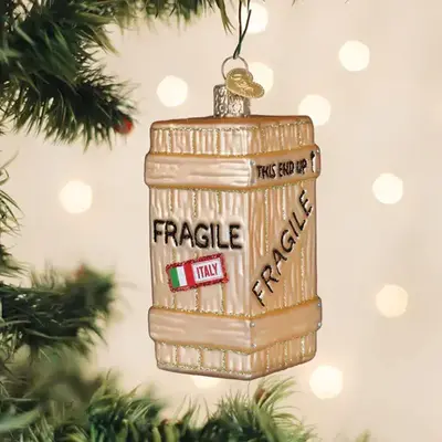 WHOWC- Old World Christmas Fragile Crate Ornament