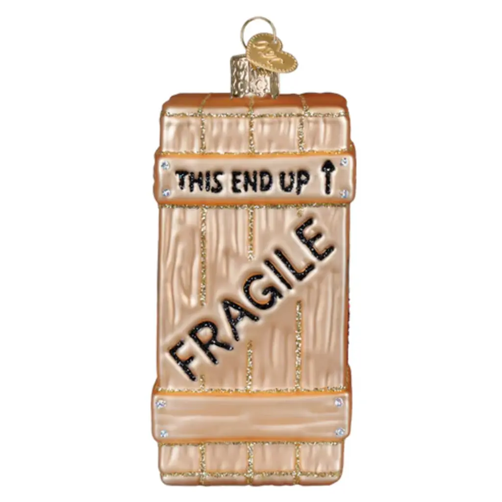 WHOWC- Old World Christmas Fragile Crate Ornament