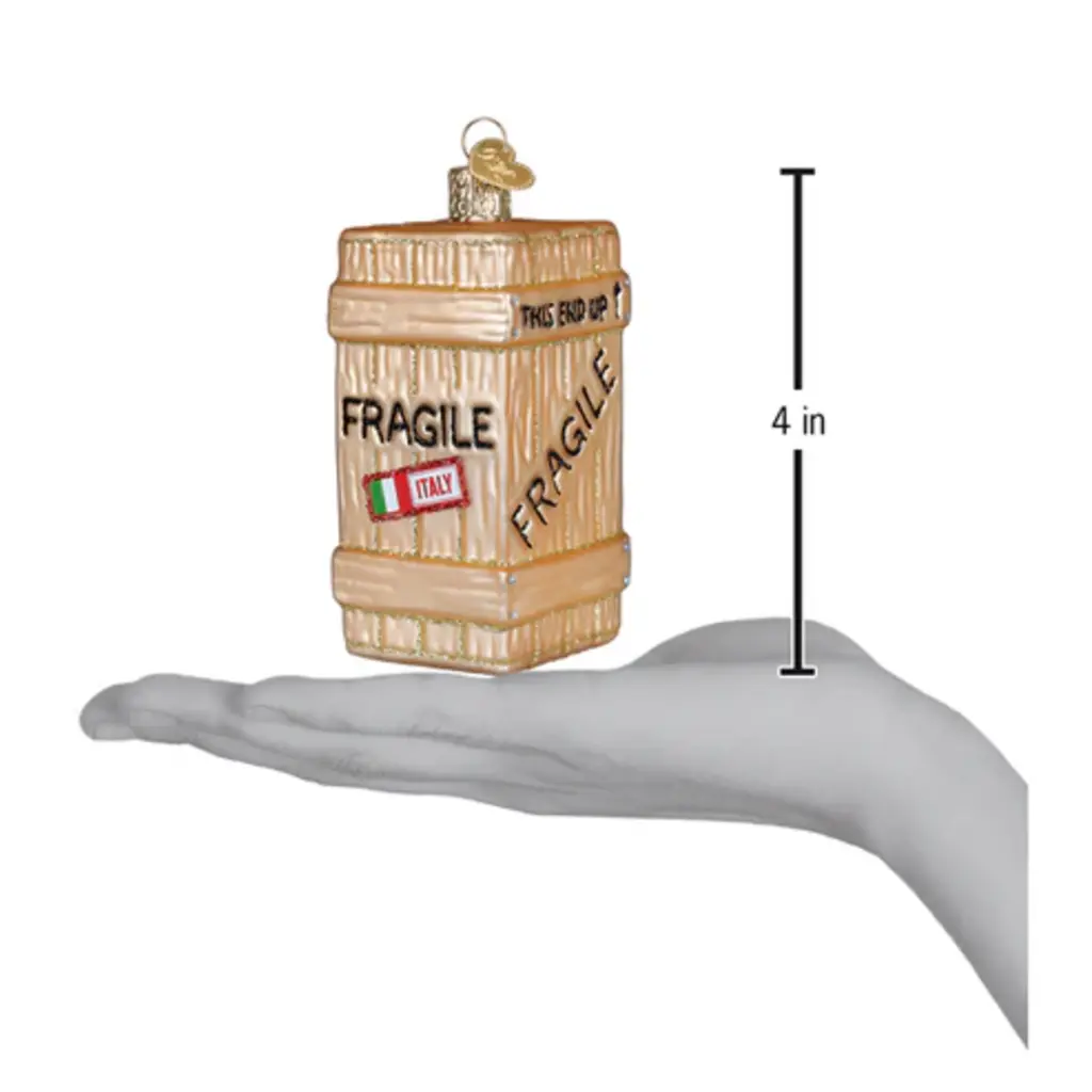 WHOWC- Old World Christmas Fragile Crate Ornament