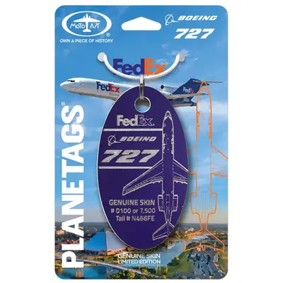 Plane Tag FedEx Boeing 727 Purple