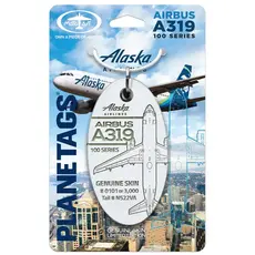 Plane Tag Alaska Airbus A319 White
