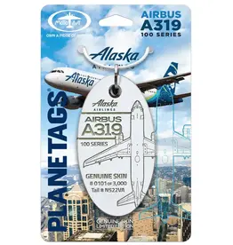 Plane Tag Alaska Airbus A319 White