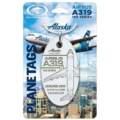 Plane Tag Alaska Airbus A319 White