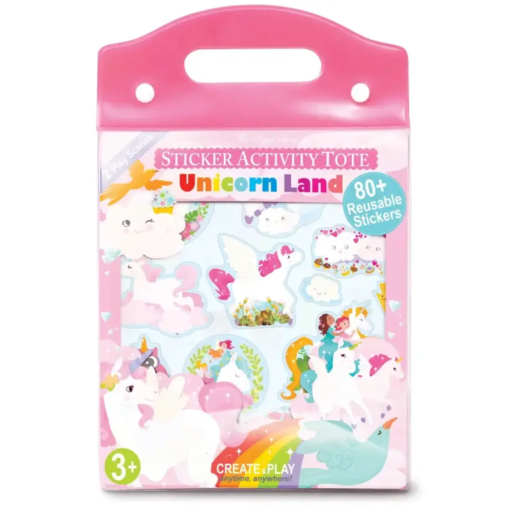 WHTPS- Reusable Sticker Tote Unicorn Land Kids Activity