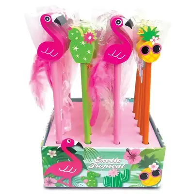 WHTPS- Flamingo, Cactus & Pineapple Pencil Erase Toppers