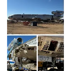 Plane Tag American DC-10  Polished Metal