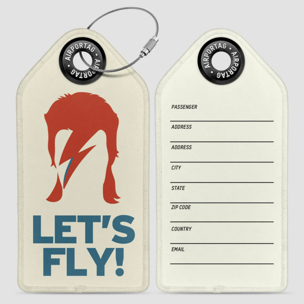 WHAT-2 David Bowie 'Let's Fly!' Luggage Tag