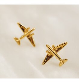 WHDB- Airplane Stud Earrings in Gold
