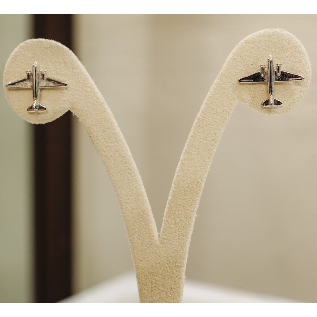 WHDB- Airplane Stud Earrings in Silver