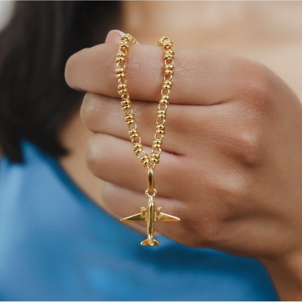 WHDB- Airplane Charm in Gold