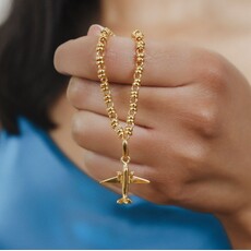 WHDB- Airplane Charm in Gold