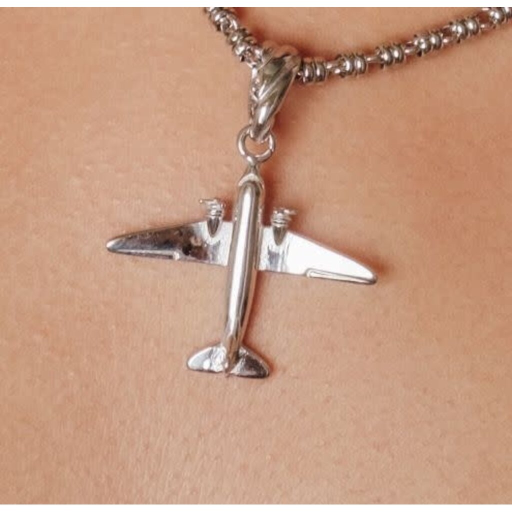 WHDB- Airplane Pendant in Silver