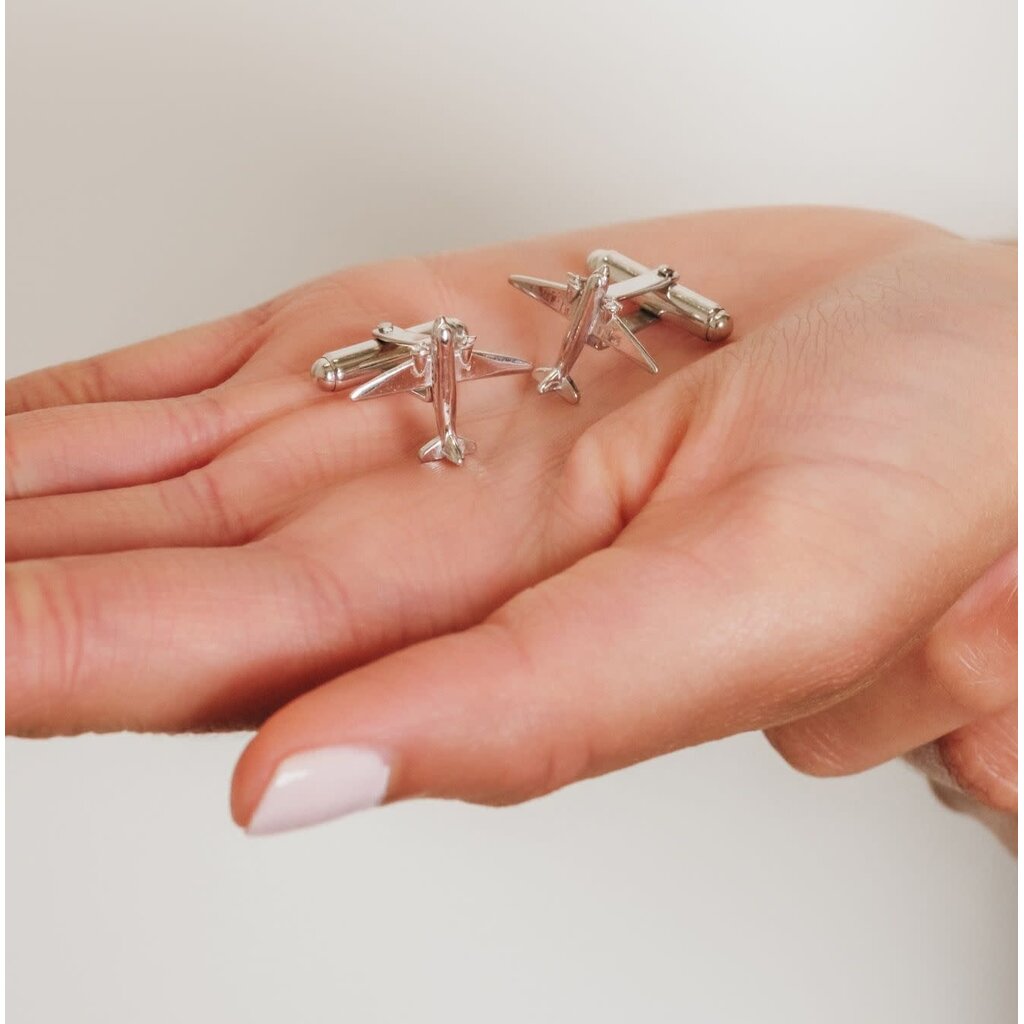 WHDB- Airplane Cufflinks in Silver
