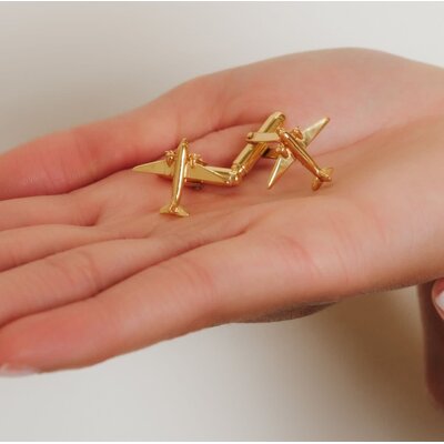 WHDB- Airplane Cufflinks in Gold