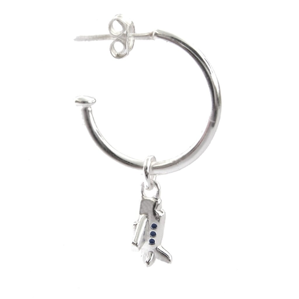 First Class Silver Hoop Charm Earrings