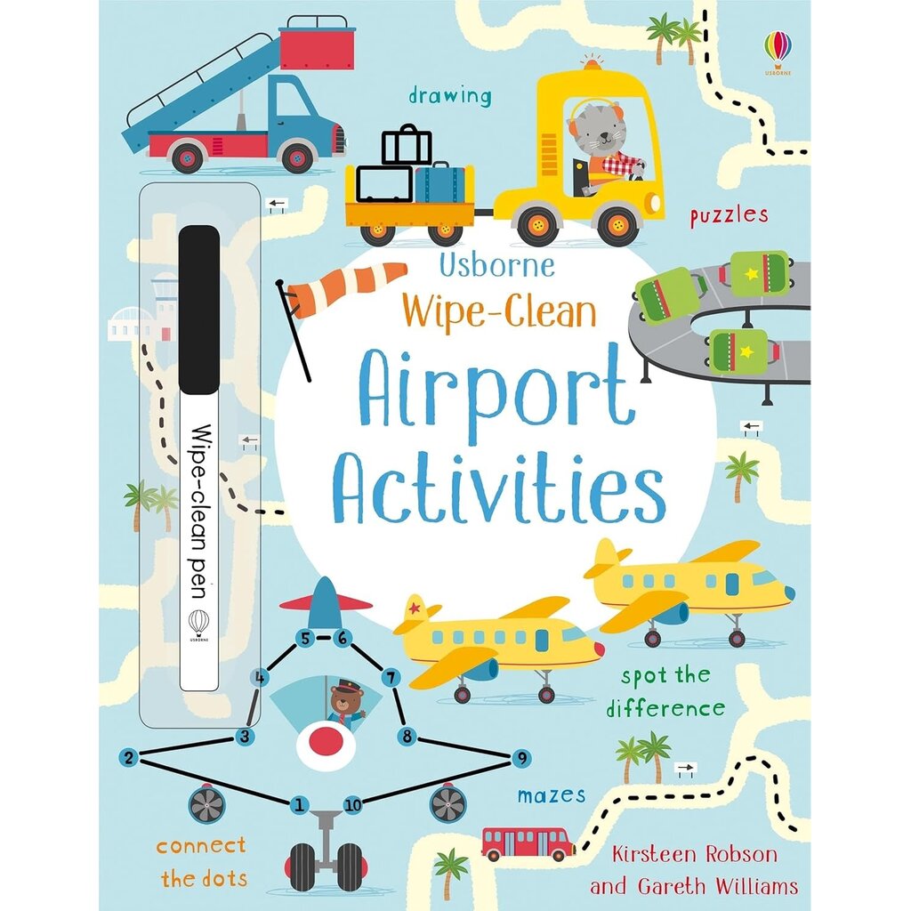 Wipe Clean Airport Activities Kids Book