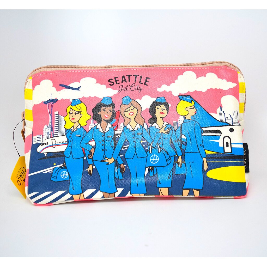 Seattle Stewardess Skyline -Makeup Pouch