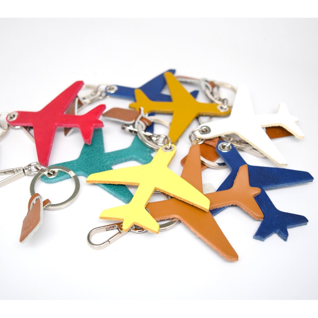 WHRF Airplane Keychain-Handmade Italian Leather