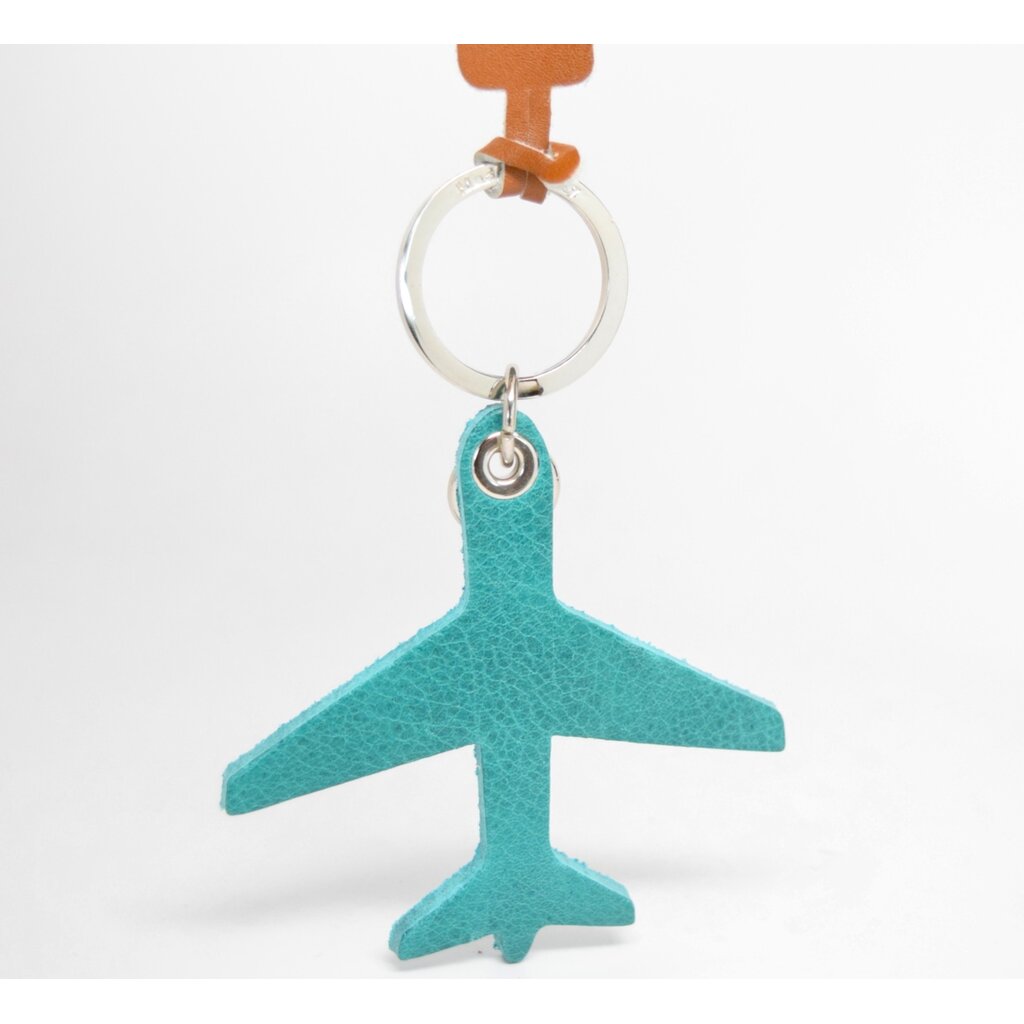 WHRF Airplane Keychain-Handmade Italian Leather